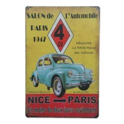 placa metal renault vintage