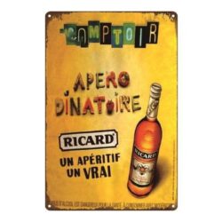 plato metalico vintage ricard aperitivo