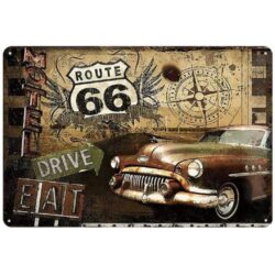 carretera vintage placa metal