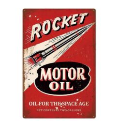 placa metal aceite motor cohete vintage