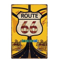 placa de metal vintage autopista ruta 66