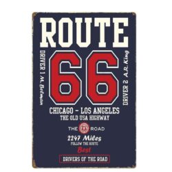 placa de metal vintage ruta 66 chicago los angeles