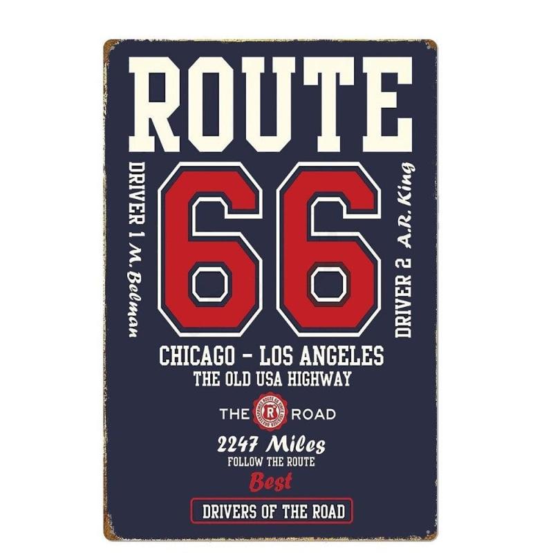 placa de metal vintage ruta 66 chicago los angeles placa de metal vintage ruta 66 chicago los angeles