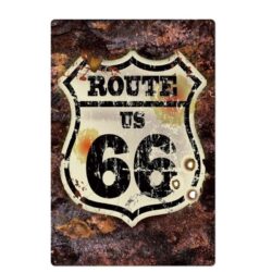 placa de metal vintage ruta 66 efecto oxido
