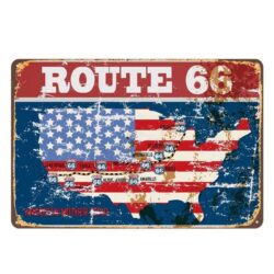placa de metal vintage ruta 66 etats