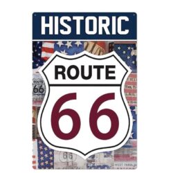 placa metal vintage ruta 66 historica