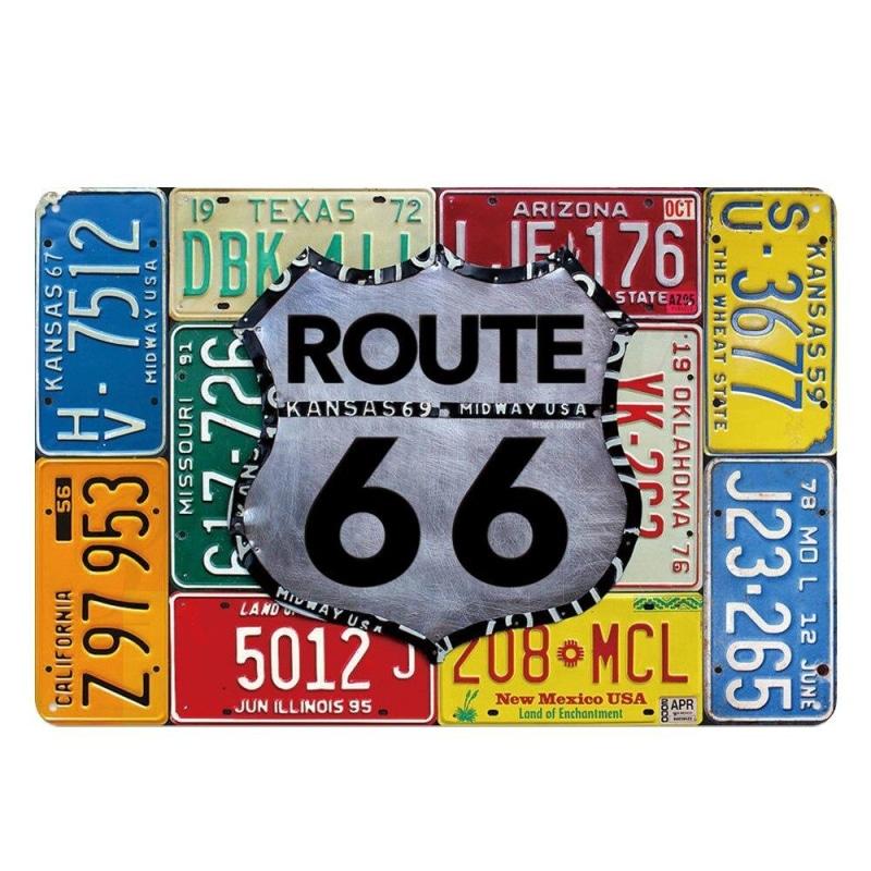 placa metal vintage registro ruta 66 placa metal vintage registro ruta 66