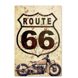placa metal vintage ruta 66 moto 1