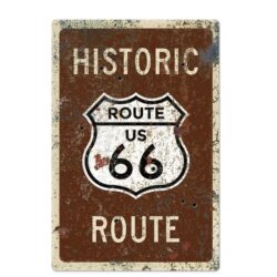 placa de metal vintage ruta 66 roja