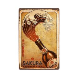 placa de metal sakura vintage