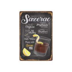 placa de metal sazerac vintage