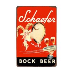 placa de metal schaefer vintage