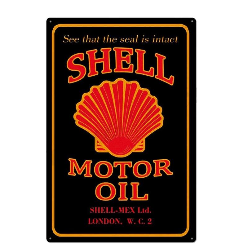 aceite de motor placa metal vintage shell aceite de motor placa metal vintage shell