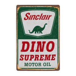 letrero de metal vintage sinclair dino supreme