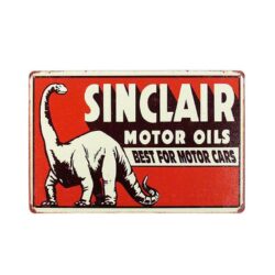 aceite de motor sinclair con placa de metal vintage