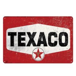 placa de metal rojo texaco vintage