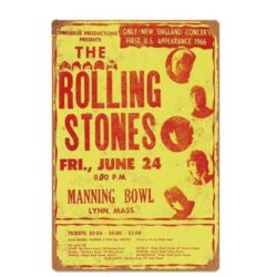 placa de metal vintage concierto de los rolling stones