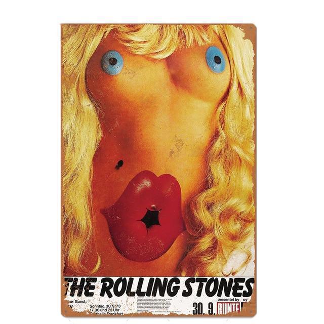 placa de metal vintage los rolling stones placa de metal vintage los rolling stones