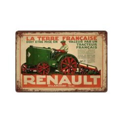 tractor vintage placa metalica
