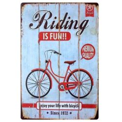 placa metal bicicleta vintage