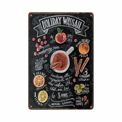 placa metal wassail vintage