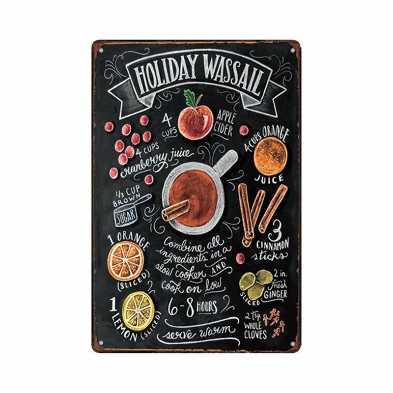 placa metal wassail vintage placa metal wassail vintage
