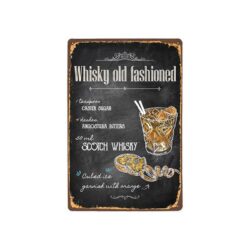 whisky vintage plato de metal antiguo