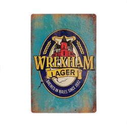 placa de metal vintage wrexham