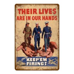 placa de metal vintage ww2