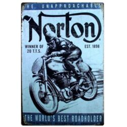 motocicleta vintage placa de metal