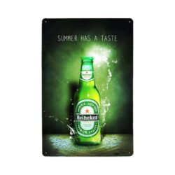 placa metal vintage heineken refrescante