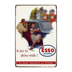 placa metal vintage esso gasolina