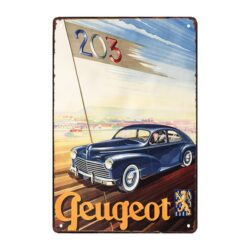 placa publicitaria vieja de peugeot