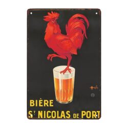 cerveza placa de metal vintage saint nicolas de port