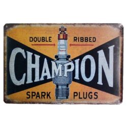 placa metal vintage campeon doble canale
