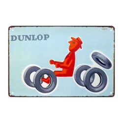placa publicitaria antigua de dunlop