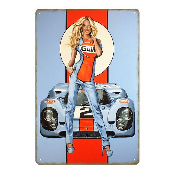 letrero de metal vintage pin up gulf letrero de metal vintage pin up gulf