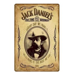 placa publicitaria de jack daniels