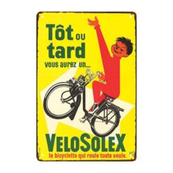 placa metal solex vintage