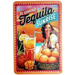 plato de metal tequila vintage sunrise