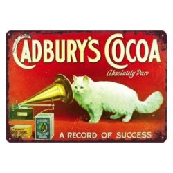 placa publicitaria de gato vintage