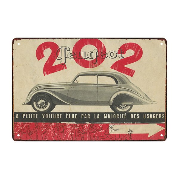 placa metalica vintage peugeot 202 placa metalica vintage peugeot 202