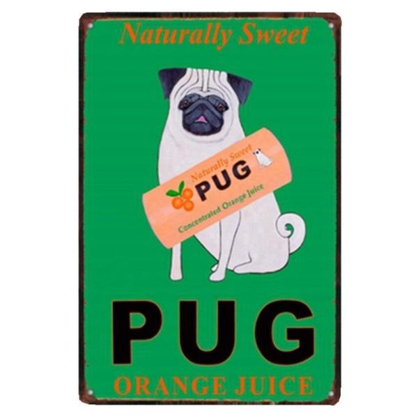 placa de metal pug vintage placa de metal pug vintage