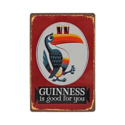 placa metal guiness tucan vintage