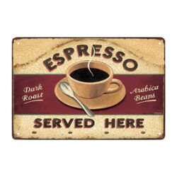 plato de expreso vintage servido aqui