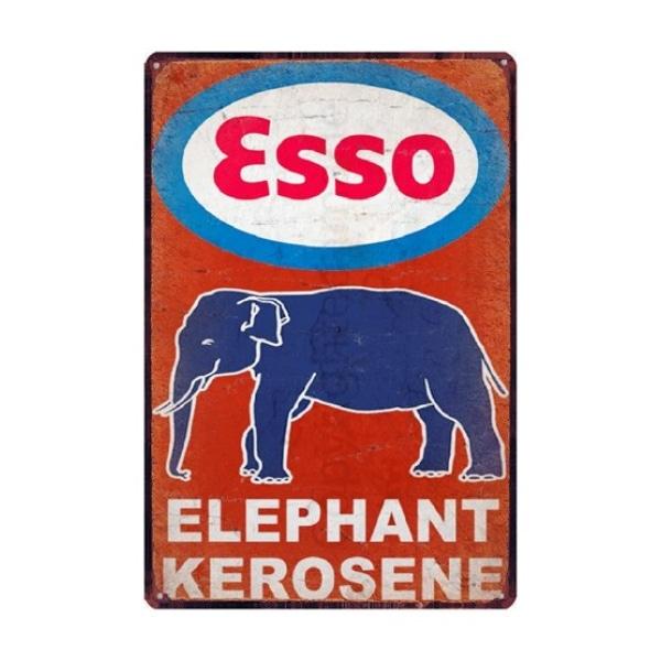 placa de metal vintage esso elefante placa de metal vintage esso elefante