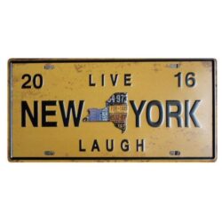 placa de metal vintage registro de nueva york