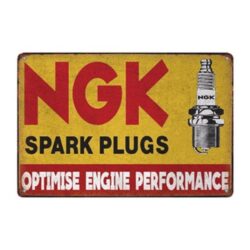 placa de metal ngk vintage