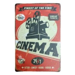 placa metal cine vintage