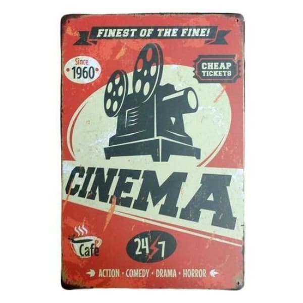 placa metal cine vintage placa metal cine vintage